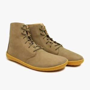 Vivobarefoot Women's 5.5 (35) Gobi Hi Nubuck Leather Drift Wood leather boots